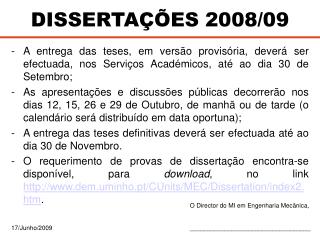 DISSERTAÇÕES 2008/09