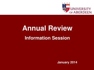 Annual Review Information Session