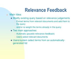 Relevance Feedback