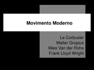 Movimento Moderno