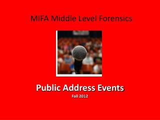 Public Address Events Fall 2012