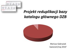 Projekt reduplikacji bazy katalogu głównego DZB