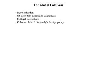 The Global Cold War