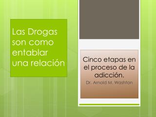 Las Drogas son como entablar una relación