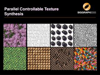 Parallel Controllable Texture Synthesis