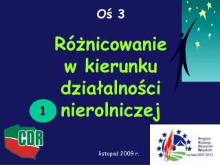 Oś 3 Różnicowanie w kierunku działalności nierolniczej