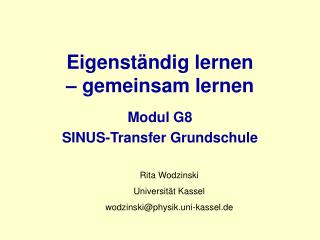 Eigenständig lernen – gemeinsam lernen