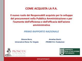 Annalisa Giachi, PROMO P.A. Fondazione