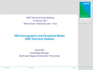 NEA Demographic and Household Model 2006 Technical Updates