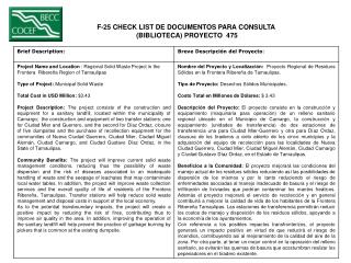 F-25 CHECK LIST DE DOCUMENTOS PARA CONSULTA (BIBLIOTECA) PROYECTO 475