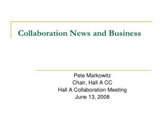 Collaboration News and Business