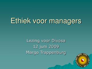 Ethiek voor managers