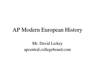 AP Modern European History