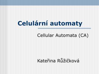 Celulární automaty