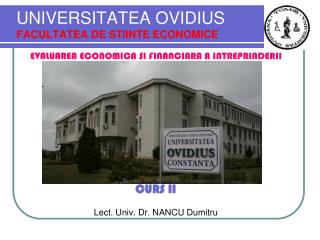 UNIVERSITATEA OVIDIUS FACULTATEA DE STIINTE ECONOMICE