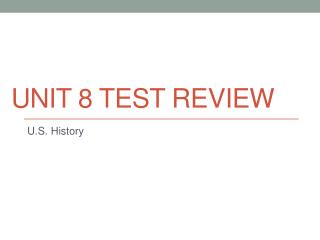 Unit 8 Test Review