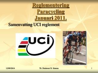 Reglementering Paracycling Januari 2011.