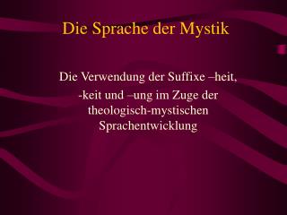 Die Sprache der Mystik