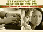 BTS ASSISTANT DE GESTION DE PME PMI