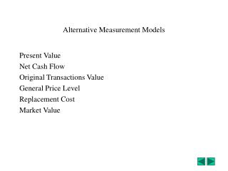 Alternative Measurement Models