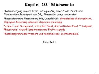 Kapitel 10: Stichworte