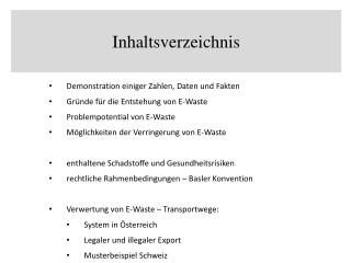Inhaltsverzeichnis