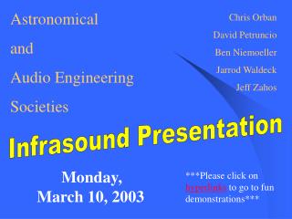 Infrasound Presentation