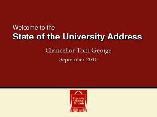 Welcome to the State of the University Address