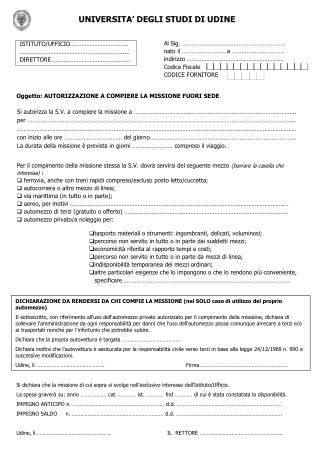 UNIVERSITA’ DEGLI STUDI DI UDINE