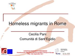 Homeless migrants in Rome