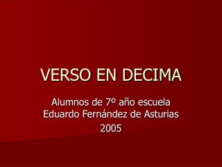 VERSO EN DECIMA