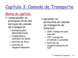 Capítulo 3: Camada de Transporte