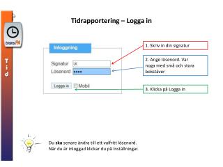 Tidrapportering – Logga in