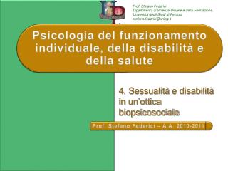 Psicologia del funzionamento individuale, della disabilità e della salute