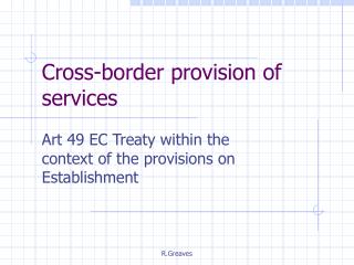 Cross-border provision of services