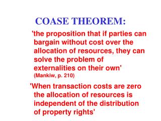 COASE THEOREM: