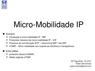 Micro-Mobilidade IP