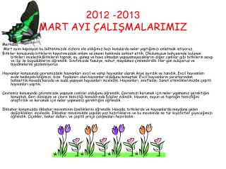 20 12 -20 13 MART AYI ÇALIŞMALARIMIZ