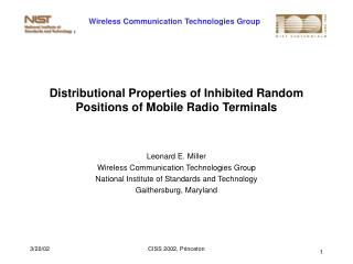 Distributional Properties of Inhibited Random Positions of Mobile Radio Terminals