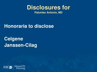 Disclosures for Palumbo Antonio, MD