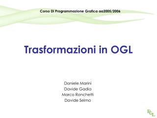 Trasformazioni in OGL