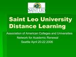 Saint Leo University Distance Learning