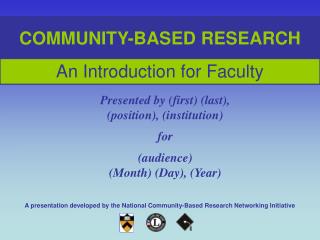 COMMUNITY-BASED RESEARCH