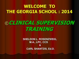 WELCOME TO THE GEORGIA SCHOOL : 2014