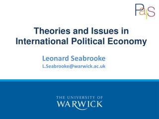 Leonard Seabrooke L.Seabrooke@warwick.ac.uk