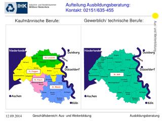 Aufteilung Ausbildungsberatung: Kontakt: 02151/635-455