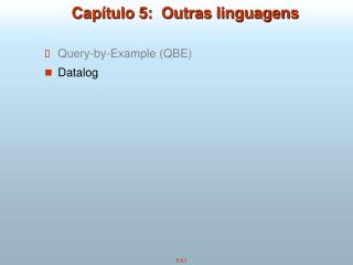 Capítulo 5: Outras linguagens