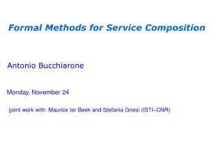 Formal Methods for Service Composition