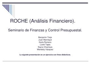 ROCHE (Análisis Financiero).