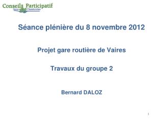 Séance plénière du 8 novembre 2012